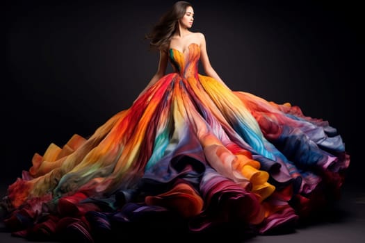Model celebration dress. Female portrait. Generate Ai