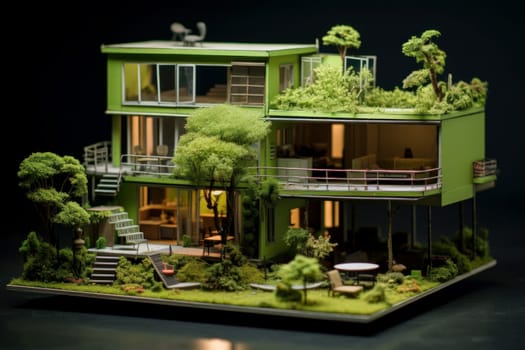 Efficient Model green house. Grass sale. Generate Ai