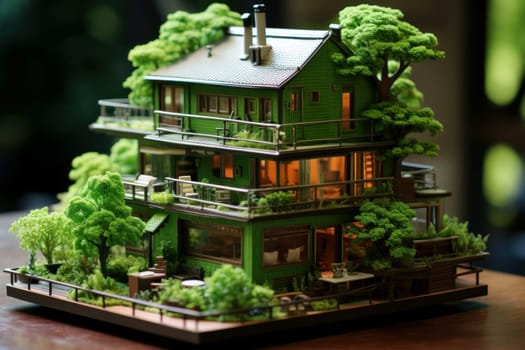 Innovative Model green house. Grass sale. Generate Ai