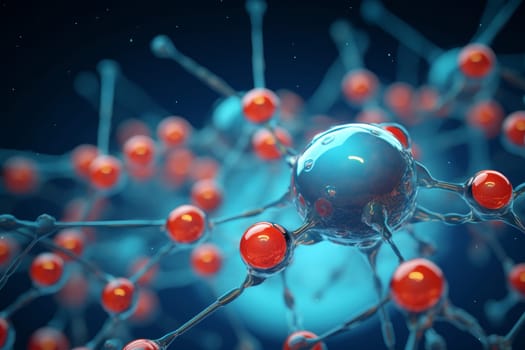 Molecule 3d art. Chemistry structure health. Generate Ai