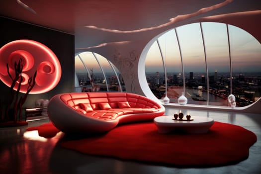 Contemporary Modern concept room. Cozy space. Generate Ai