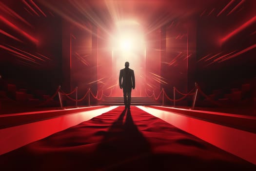 Tailored Man jacket red carpet fashion. Cute men. Generate Ai