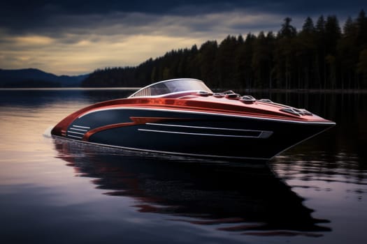 Experienced Motorboat professional captain. Sailor travel. Generate Ai