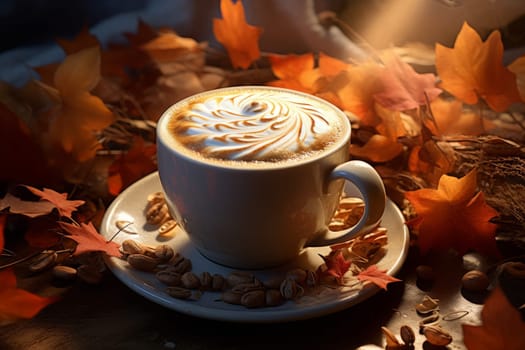 Steaming Morning latte glass. Water milk drink hot cup. Generate Ai