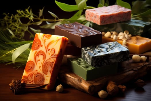 Organic Natural soap. Body herb spa. Generate Ai