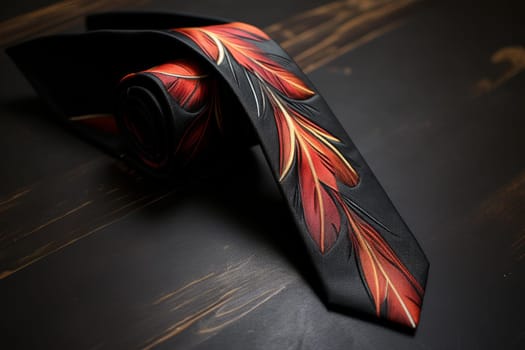 Flamboyant Necktie feathers roll banner. Elegant fashion. Generate Ai
