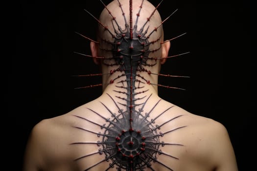 Holistic Acupuncture treatment. Medicine care body. Generate Ai