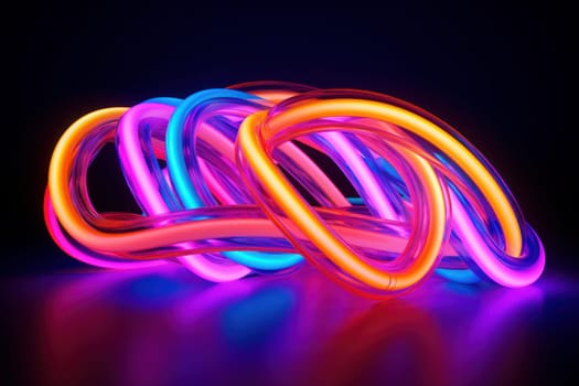 Neon tube. Futuristic design color. Generate Ai