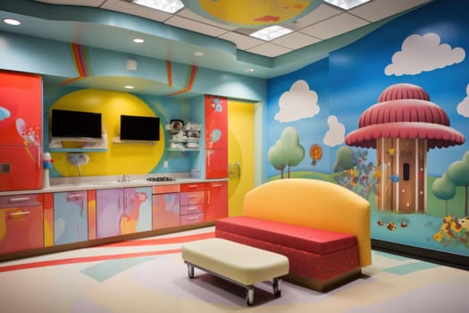 Nurse pediatric clinic. Love child and care medicine working. Generate Ai