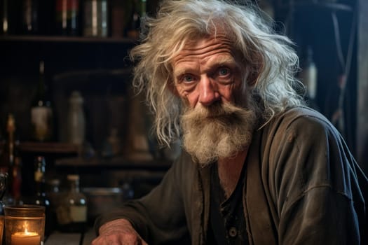 Wise Old blond man. Handsome adult. Generate Ai