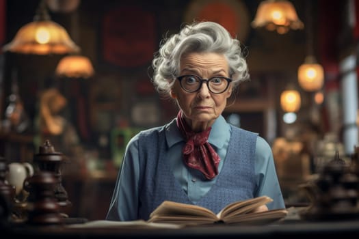 Old business woman. Looking female person. Generate Ai