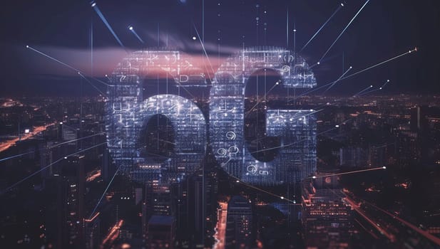 6G Network Technology Illuminating Cityscape