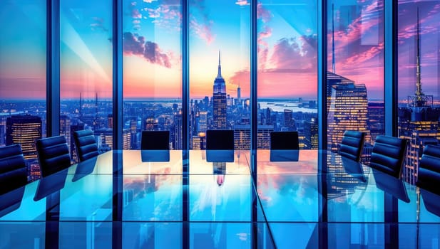 Business meeting room with panoramic view
