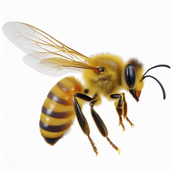 bee isolated on white background. AI generated