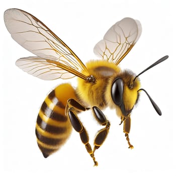 bee isolated on white background. AI generated