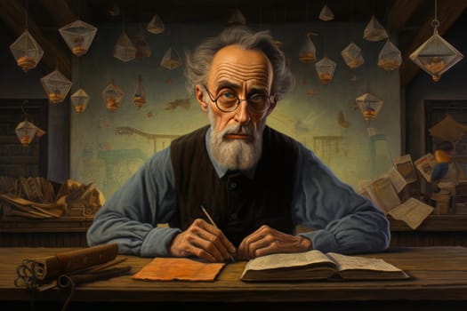 Experienced Old serious teacher. Tech male. Generate Ai