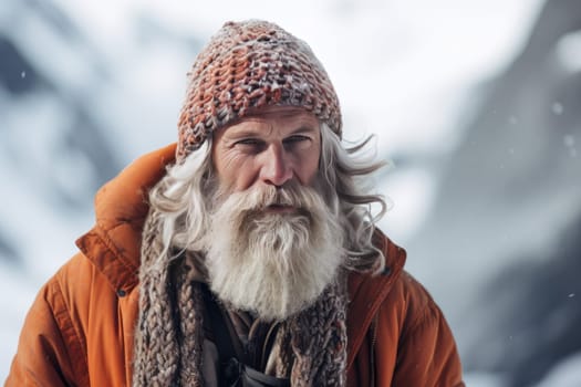Comfortable Man winter clothes. Adult person. Generate Ai