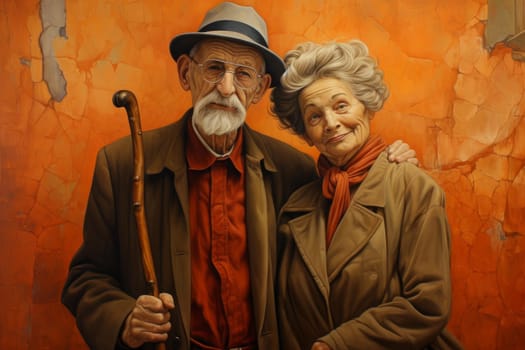 Romantic Love couple walking city. Person lifestyle. Generate Ai