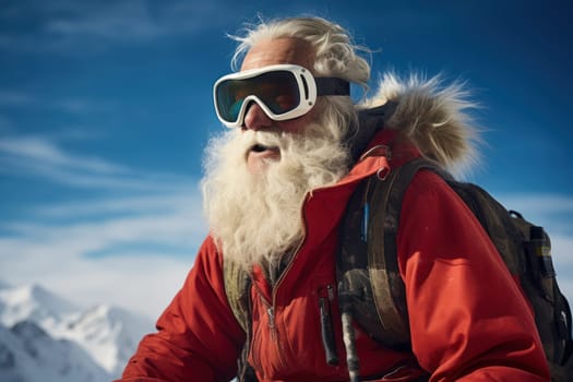 Person ski resort. Sky nature tourism. Generate AI
