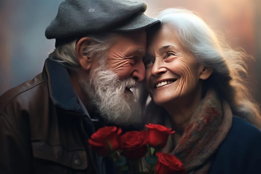 Enduring Old couple love. Mature adult. Generate Ai