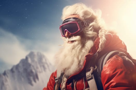 Snowy Person ski resort. Sky nature tourism. Generate AI