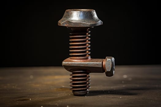 Sturdy One metal carriage bolt steel. Tool machine. Generate Ai