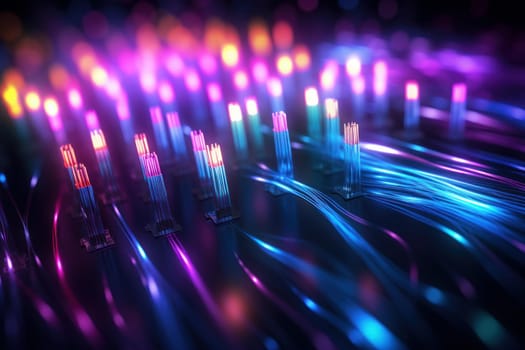 Flexible Optical fiber mockup. Fiber digital. Generate Ai