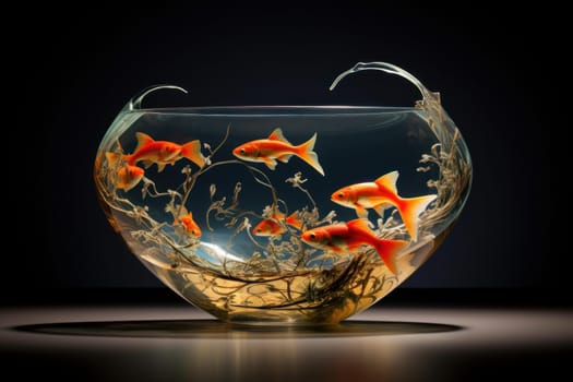 Ornamental Fish big bowl animal. Pet water. Generate Ai