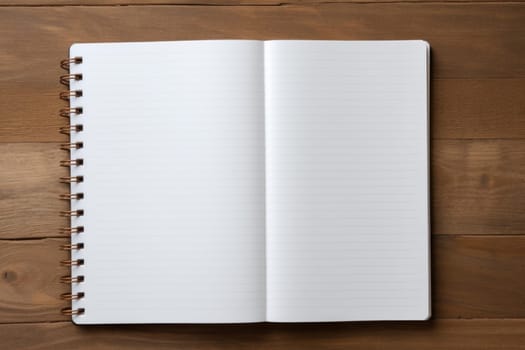 Unwritten Open notebook blank pen closeup. Empty pad document note object. Generate Ai
