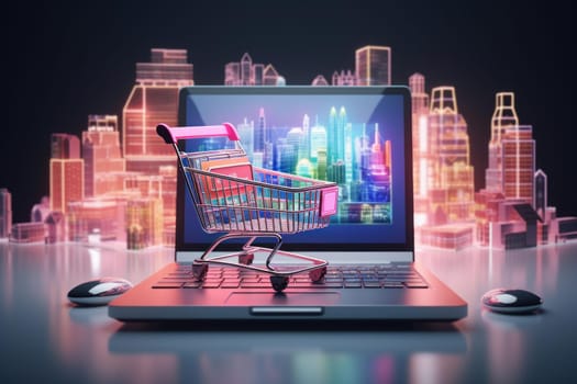 Navigable Online shopping cart. Store delivery. Generate Ai