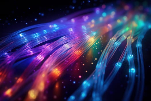 Reliable Optic cable internet connection. Digital data. Generate Ai