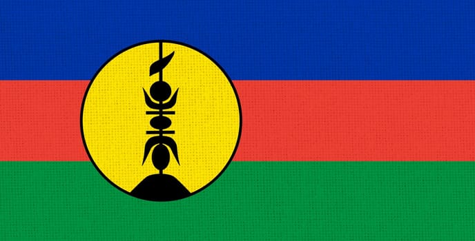 Flag of New Caledonia. New Caledonia state symbol. Island land. country of Oceania