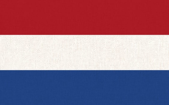 Flag of Netherlands. Netherlands state symbol. flag on fabric surface. Fabric Texture. Holland state symbol. state symbol. National symbol. European country