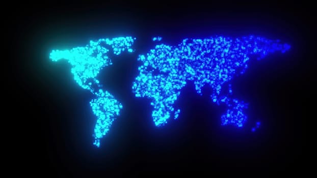 Digital world map. Computer generated 3d render