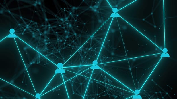 Social network connections. Computer generated 3d render