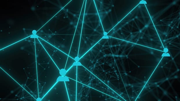 Social network connections. Computer generated 3d render