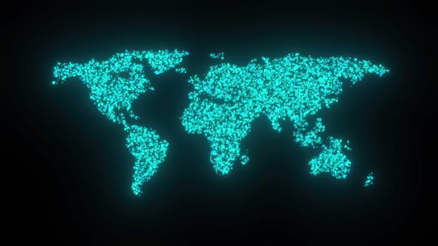 Digital world map. Computer generated 3d render