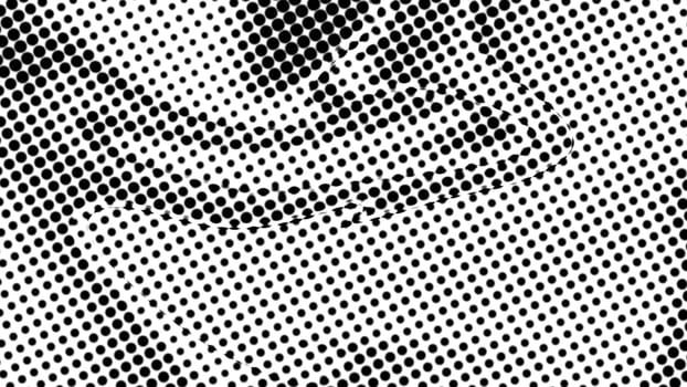 Black and white halftone. Computer generated 3d render