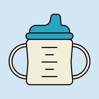 Toddler sippy cup isolated vector icon. Graph symbol for children and newborn babies web site and apps design, logo, app, UI