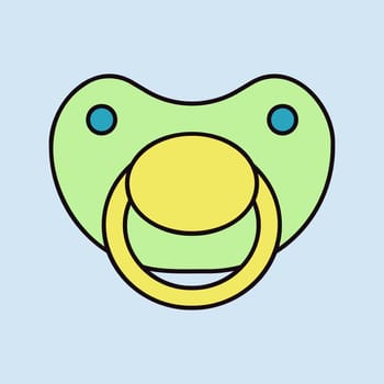 Baby dummy teat vector isolated icon. Graph symbol for children and newborn babies web site and apps design, logo, app, UI