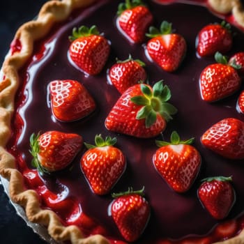 Delicious Strawberry tart, top shot