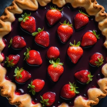Delicious Strawberry tart , Top shot