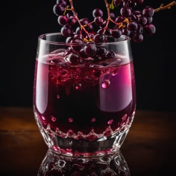 Delicious chokeberry juice, splashing in the glass
