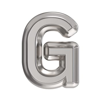 Steel font Letter G 3D rendering illustration isolated on white background