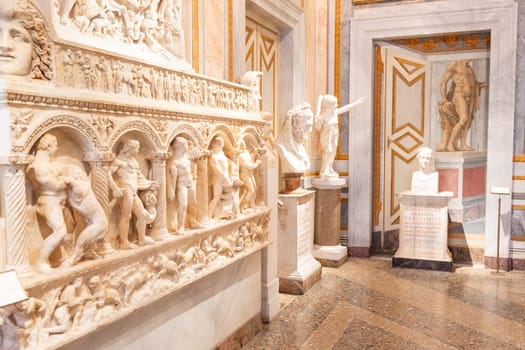 Rome, Italy - 28 December 2023: interior of Galleria Borghese museum, nobody