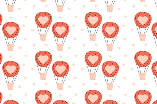 red aero baloon with lock - heart love pattern. Vector illustration can used for love day background, wrapping, greeting card, decoration banner, textile.