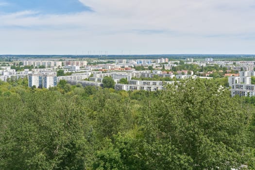 View from Kienberg to the green district of Marzahn-Hellersdorf in Berlin