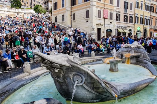 Rome, Italy - June 11, 2012: The eternal city of Rome, Roman streets and buildings, modern and ancient architecture of Rome.