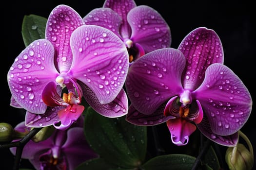 Orchid pink flower. Blossom flora. Generate Ai