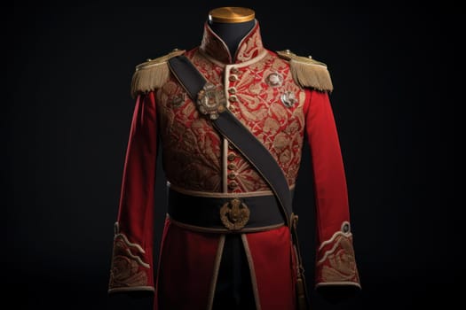 Imposing Ottoman uniform soldier. Festival event. Generate Ai